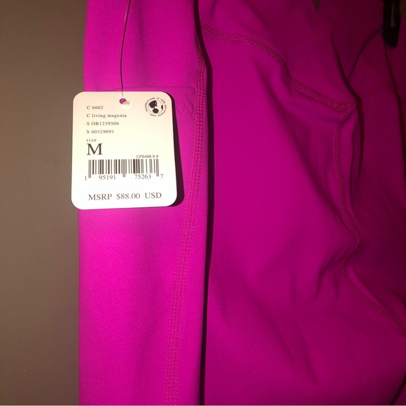 Free People NWT Solid Wave Rider Ankle Legging,Size-Medium,Color-Living Magenta - Picture 9 of 12